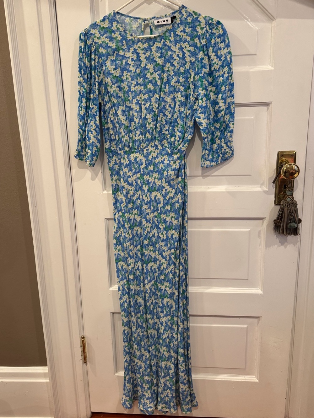 Blue Floral Midi Dress